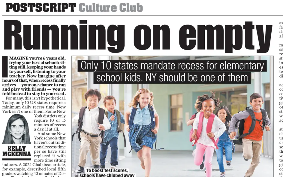 New York Post opinion piece headlined Running on Empty